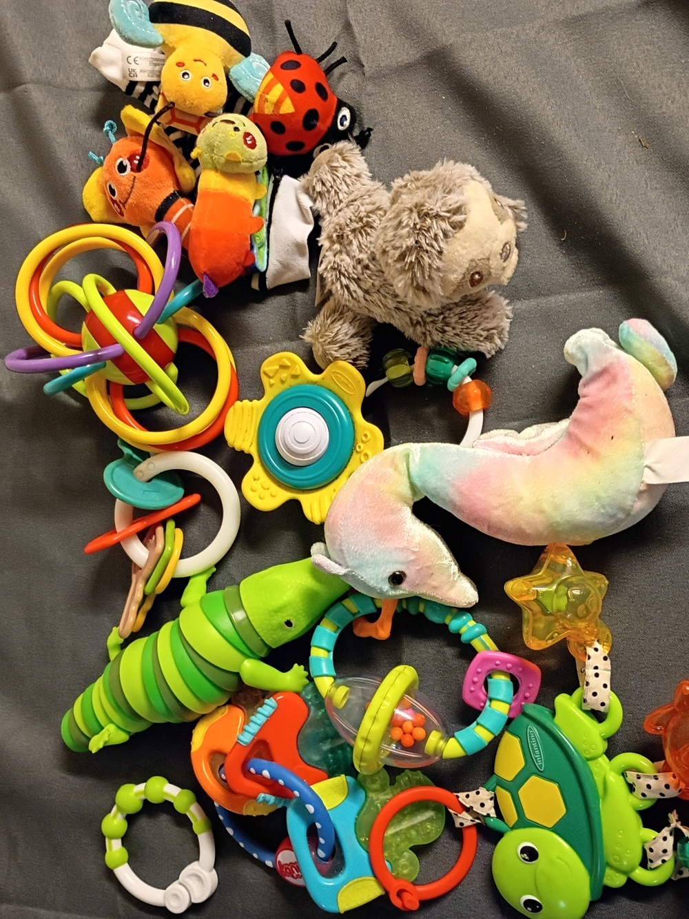 Multicolor Baby Development Toy Bundle - Sensory Teethers & Plush